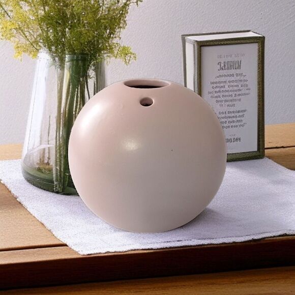 Ikea Ceramic Bud Vase Ikebana Blush Pink Round Ball Gradvis Geometric Modern - Picture 14 of 16